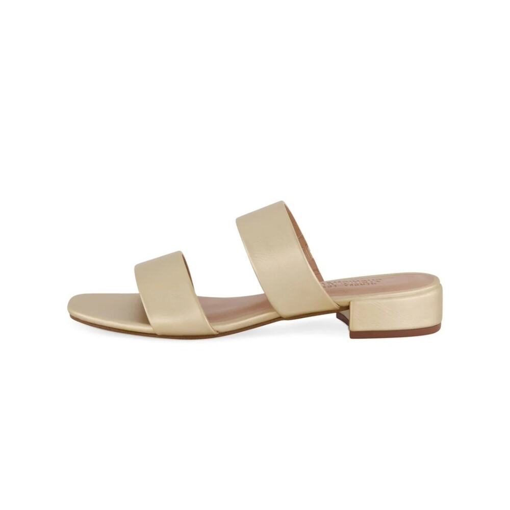Classic Double-Strap Slide Sandal in Light Beige